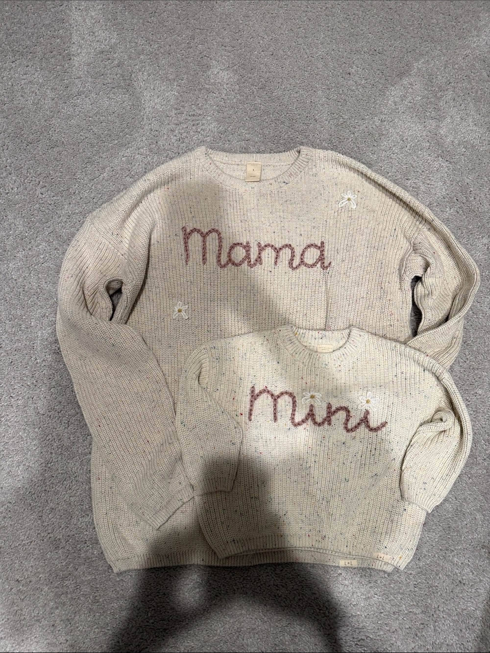 NWOT- Mama & Mini Cream Knit Sweater Set